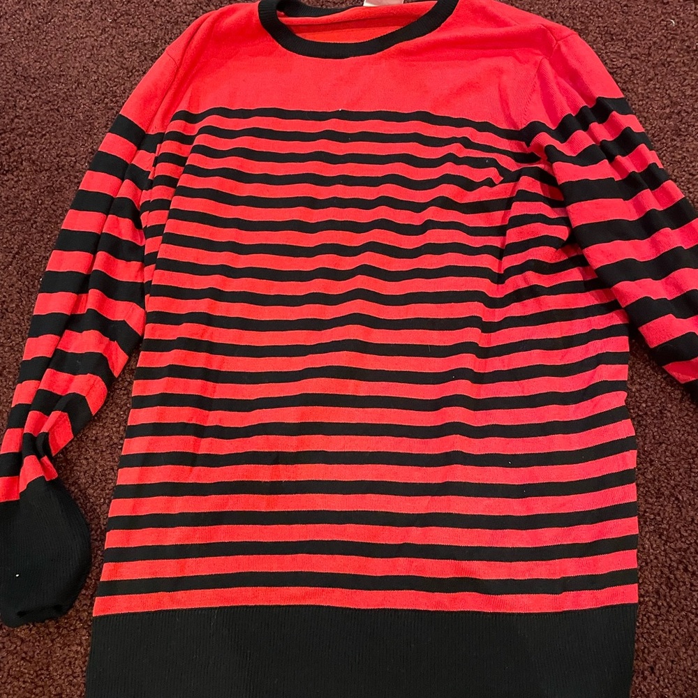 Stripped long sleeve , worn once or twice